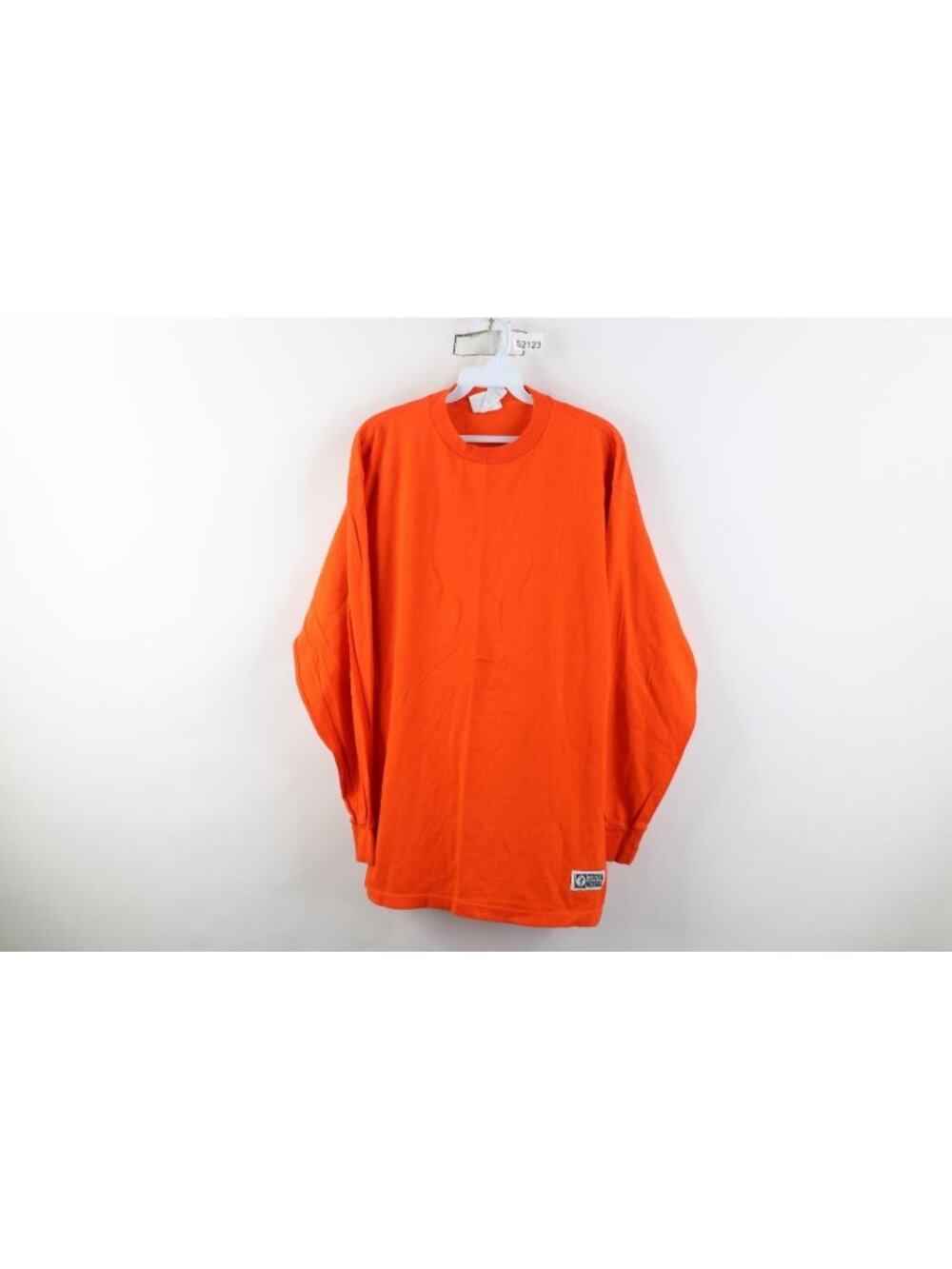 Vintage 90s Streetwear Mens Size Large Blank Cotton Long Sleeve T-Shirt Orange